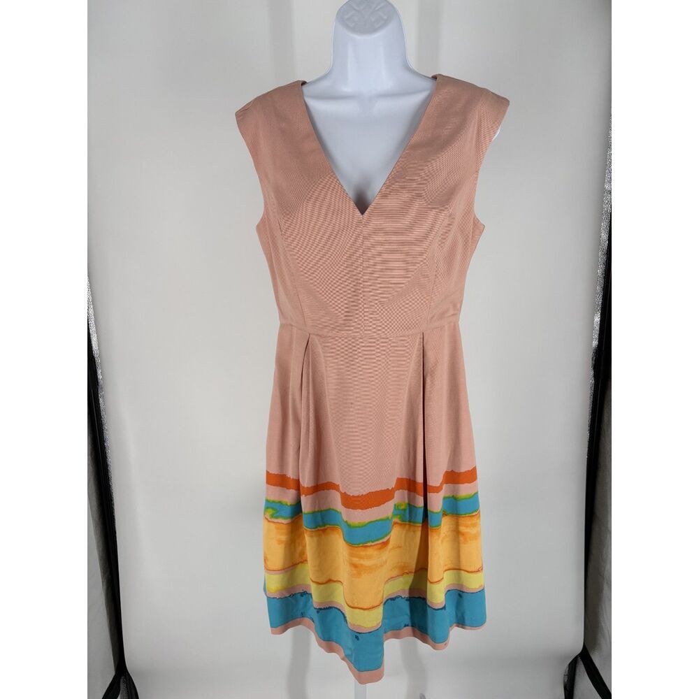 Tracy Reese X Anthropologie Pastel Sleeveless V-Neck Colorblock Summer Dress - Picture 2 of 5